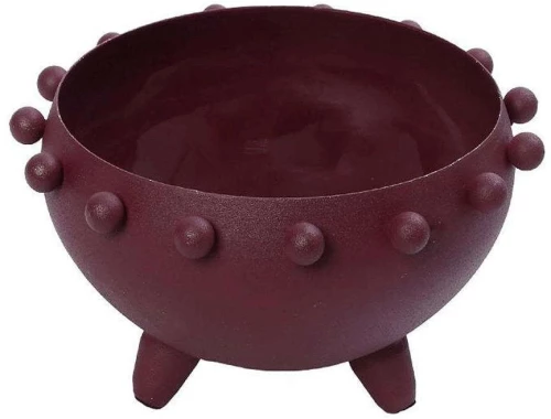 Διακοσμητικό Μπωλ Με Πόδι AKA248 20cm Bordeaux Espiel Μέταλλο