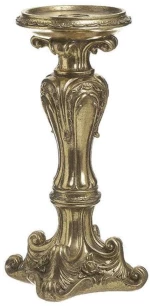 Κηροπήγιο Αντικέ 3-70-117-0174 11x11x26cm Gold Inart Ρητίνη