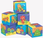 Αδιάβροχοι Κύβοι Μπάνιου Soft Cubes 0181170 (Σετ 4τμχ) 7,5cm 6+ Μηνών Multi Playgro Πλαστικό