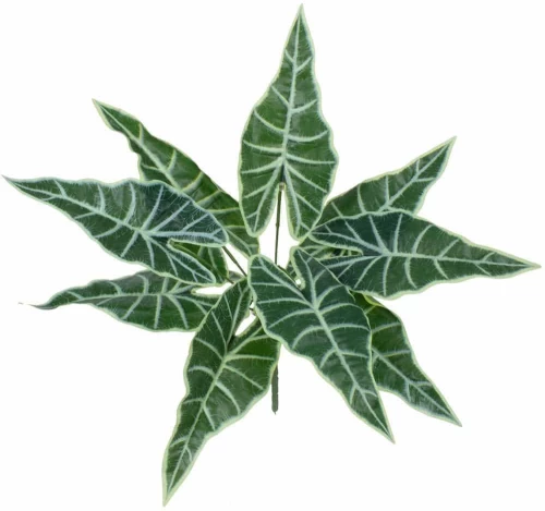 Τεχνητό Κλαδί-Φυτό Alocasia 78225 43cm Green GloboStar Πλαστικό, Ύφασμα