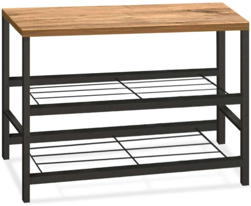 Παπουτσοθήκη Dalia 0226172 65x30x45cm Black-Oak Μελαμίνη,Μέταλλο