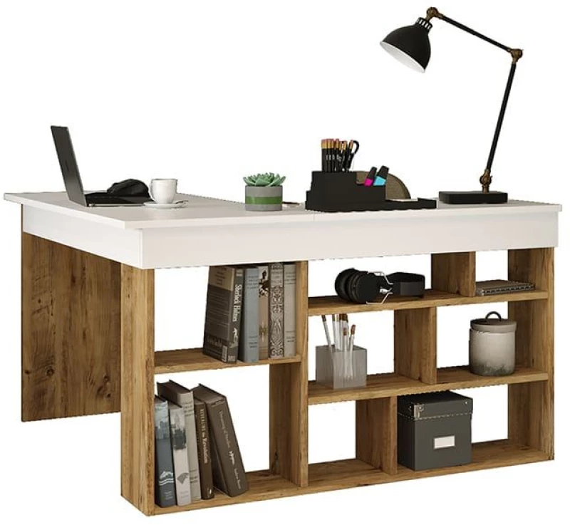 Γραφείο Γωνιακό Rosaline 176-000010 120x129x72cm White-Oak