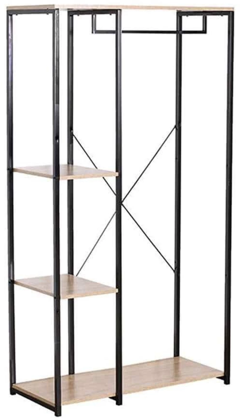 Ντουλάπα Mode 18-0013 90x40x167cm Sonoma-Black Δίφυλλη