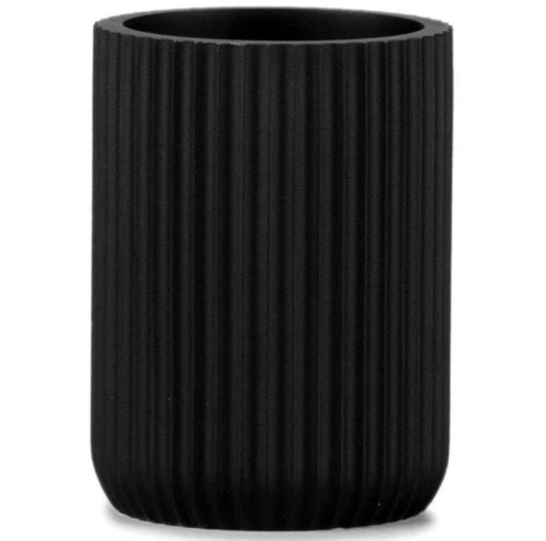Ποτηροθήκη Stripes LBTAH-BA71143 Φ7x9,5cm Black Andrea House Πολυρεσίνη