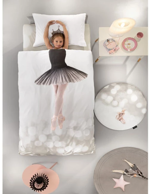 Σεντόνια Παιδικά Ballet (Σετ 3τμχ) Light Grey Saint Clair Μονό 170x250cm 100% Βαμβάκι