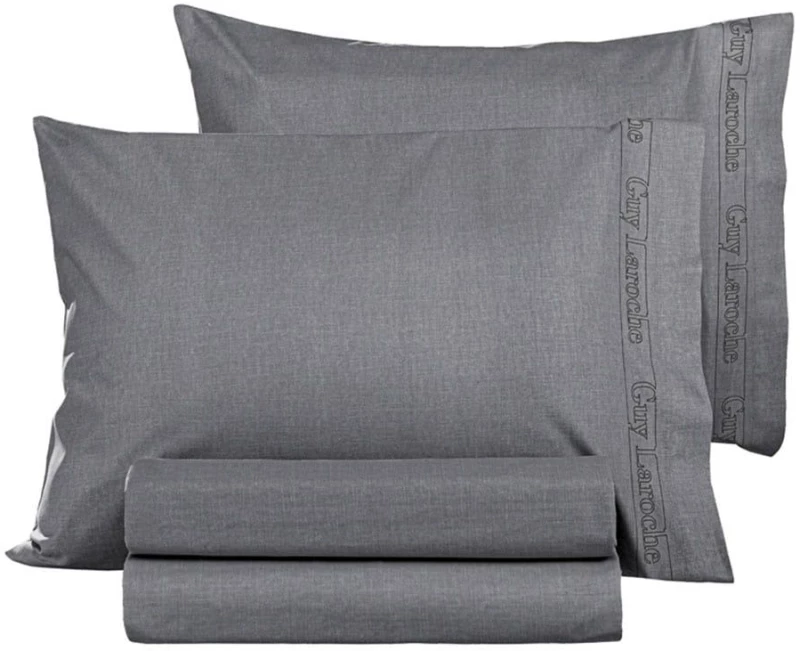 Μαξιλαροθήκες Color Plus (Σετ 2τμχ) Anthracite Guy Laroche 50Χ70 50x70cm 100% Βαμβακερό Περκάλι