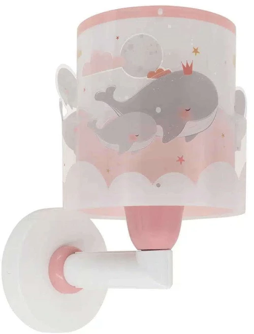 Φωτιστικό Τοίχου - Απλίκα Whale Dreams 61179S 16x16x22cm 1xE27 Pink-Multi Ango