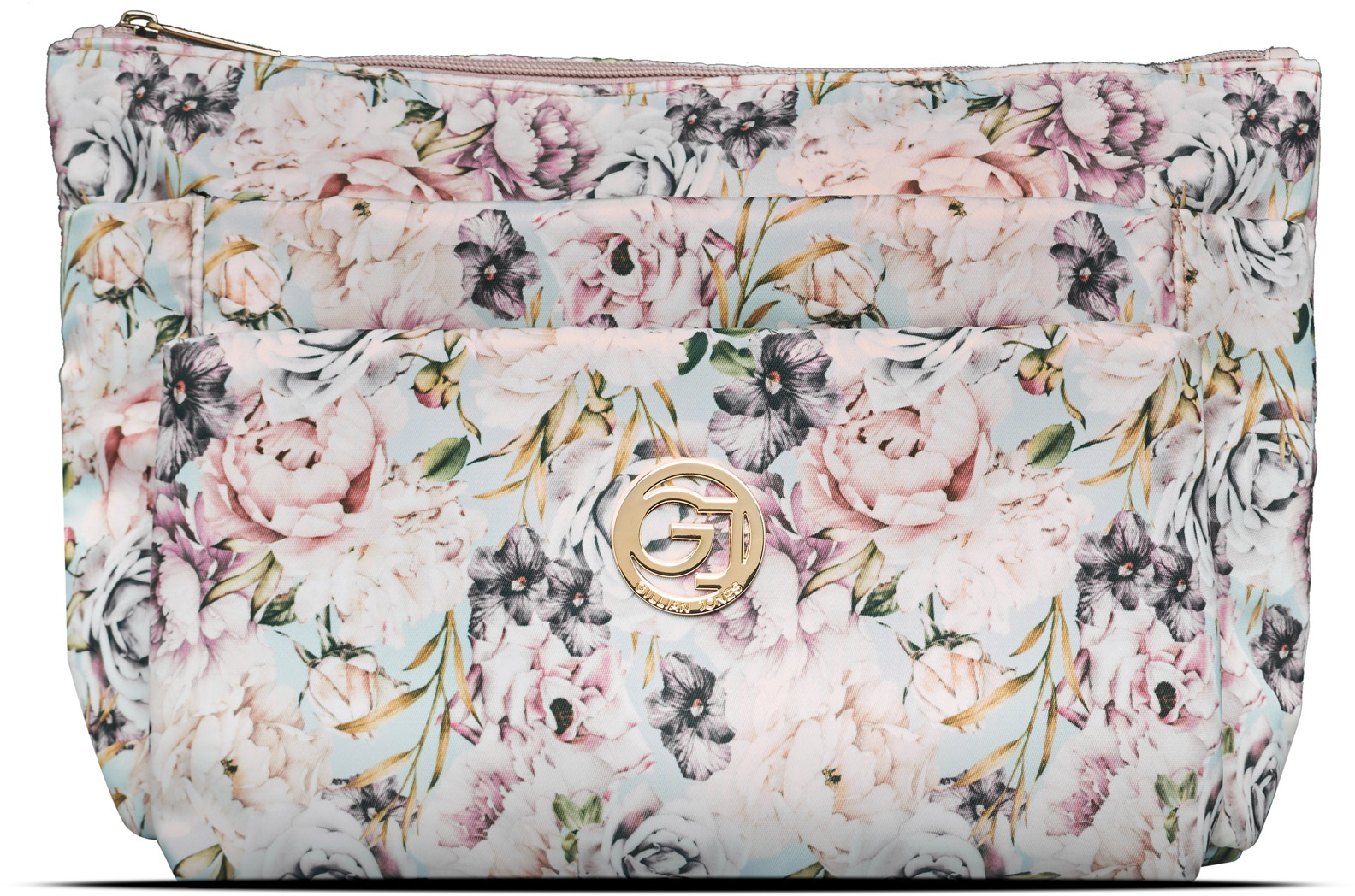 Gillian Jones - 3-room cosmetic bag - Rose flowerprint / Beauty