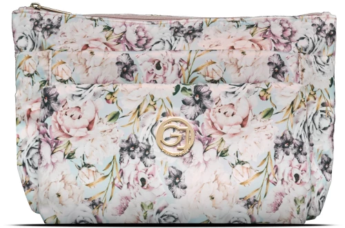 Gillian Jones - 3-room cosmetic bag - Rose flowerprint / Beauty