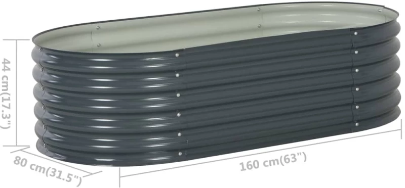 ΖΑΡΝΤΙΝΙΕΡΑ ΥΠΕΡΥΨΩΜΕΝΗ ΓΚΡΙ 160X80X44 ΕΚ. ΓΑΛΒΑΝΙΣΜ. ΧΑΛΥΒΑΣ 45529