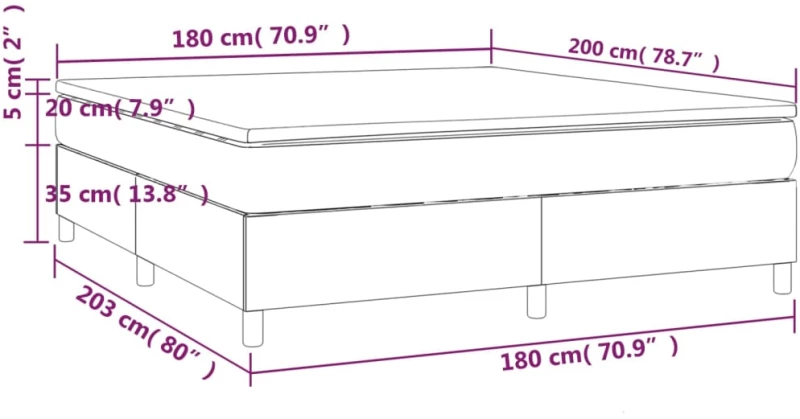 ΚΡΕΒΑΤΙ BOXSPRING ΜΕ ΣΤΡΩΜΑ ΑΝΟΙΧΤΟ ΓΚΡΙ 180X200 ΕΚ. ΥΦΑΣΜΑΤΙΝΟ 3144538
