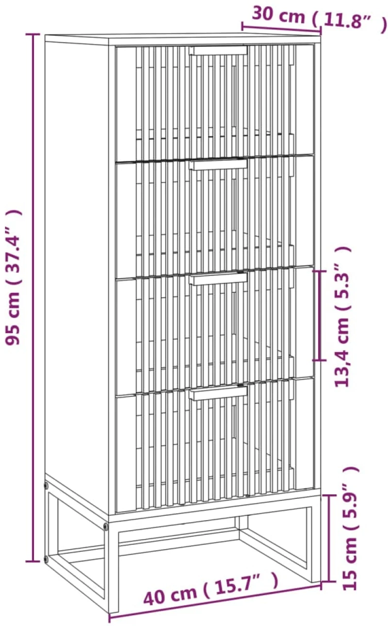 ΣΥΡΤΑΡΙΕΡΑ ΜΑΥΡΗ 40 X 30 X 95 ΕΚ. ΑΠΟ ΕΠΕΞΕΡΓΑΣΜΕΝΟ ΞΥΛΟ 352125