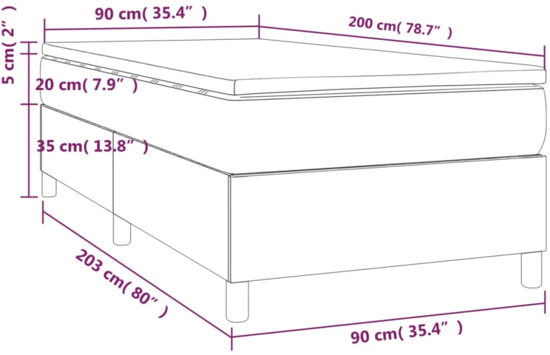 ΚΡΕΒΑΤΙ BOXSPRING ΜΕ ΣΤΡΩΜΑ ΓΚΡΙ 90X200 ΕΚ. ΑΠΟ ΣΥΝΘΕΤΙΚΟ ΔΕΡΜΑ 3144588