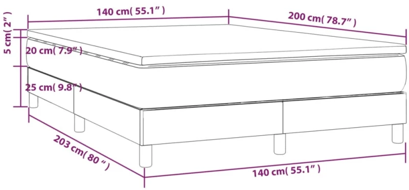 ΚΡΕΒΑΤΙ BOXSPRING ΜΕ ΣΤΡΩΜΑ ΣΚΟΥΡΟ ΜΠΛΕ 140X200 ΕΚ. ΒΕΛΟΥΔΙΝΟ 3144337
