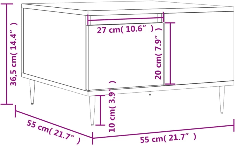 ΤΡΑΠΕΖΑΚΙ ΣΑΛΟΝΙΟΥ ΚΑΦΕ ΔΡΥΣ 55X55X36,5 ΕΚ. ΕΠΕΞΕΡΓΑΣΜΕΝΟ ΞΥΛΟ 830755