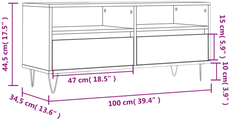 ΈΠΙΠΛΟ ΤΗΛΕΟΡΑΣΗΣ ΓΚΡΙ ΣΚΥΡ. 100 X 34,5 X 44,5 ΕΚ. ΕΠΕΞ. ΞΥΛΟ 831240