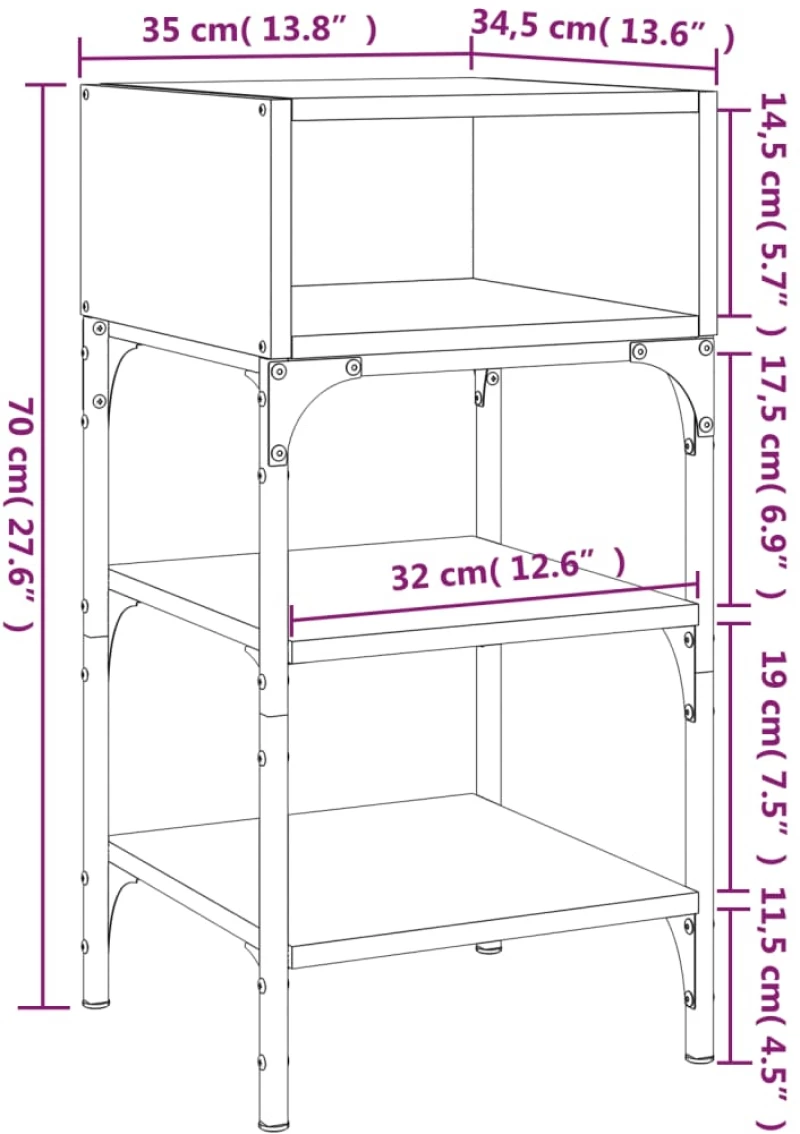 ΚΟΜΟΔΙΝΑ 2 ΤΕΜ. ΜΑΥΡΑ 35X34,5X70 ΕΚ. ΑΠΟ ΕΠΕΞΕΡΓΑΣΜΕΝΟ ΞΥΛΟ 825884