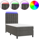 ΚΡΕΒΑΤΙ BOXSPRING ΜΕ ΣΤΡΩΜΑ & LED ΣΚ. ΓΚΡΙ 100X200ΕΚ. ΒΕΛΟΥΔΙΝΟ 3136348