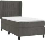 ΚΡΕΒΑΤΙ BOXSPRING ΜΕ ΣΤΡΩΜΑ ΣΚΟΥΡΟ ΓΚΡΙ 90X200 ΕΚ. ΒΕΛΟΥΔΙΝΟ 3129310