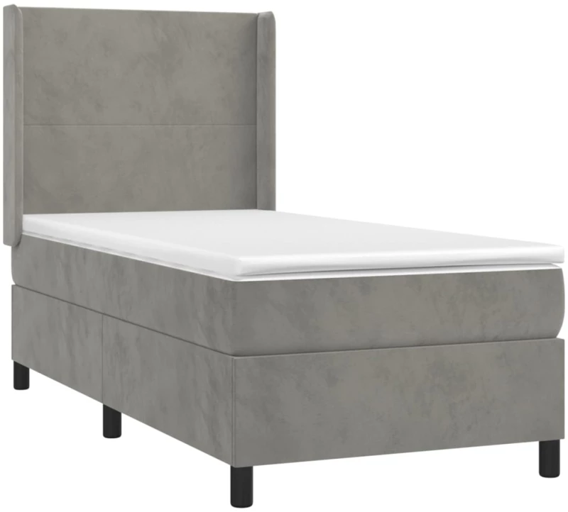 ΚΡΕΒΑΤΙ BOXSPRING ΜΕ ΣΤΡΩΜΑ ΑΝΟΙΧΤΟ ΓΚΡΙ 100X200 ΕΚ. ΒΕΛΟΥΔΙΝΟ 3132543