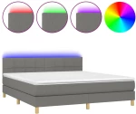 ΚΡΕΒΑΤΙ BOXSPRING ΜΕ ΣΤΡΩΜΑ & LED ΣΚ.ΓΚΡΙ 160X200 ΕΚ ΥΦΑΣΜΑΤΙΝΟ 3133726