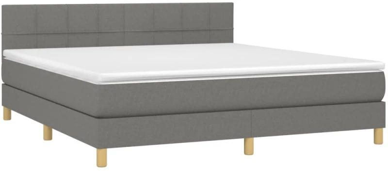 ΚΡΕΒΑΤΙ BOXSPRING ΜΕ ΣΤΡΩΜΑ & LED ΣΚ.ΓΚΡΙ 160X200 ΕΚ ΥΦΑΣΜΑΤΙΝΟ 3133726