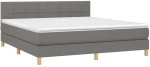 ΚΡΕΒΑΤΙ BOXSPRING ΜΕ ΣΤΡΩΜΑ & LED ΣΚ.ΓΚΡΙ 160X200 ΕΚ ΥΦΑΣΜΑΤΙΝΟ 3133726