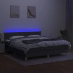 ΚΡΕΒΑΤΙ BOXSPRING ΜΕ ΣΤΡΩΜΑ & LED ΣΚ.ΓΚΡΙ 160X200 ΕΚ ΥΦΑΣΜΑΤΙΝΟ 3133726