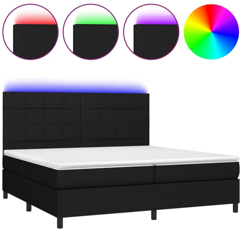 ΚΡΕΒΑΤΙ BOXSPRING ΜΕ ΣΤΡΩΜΑ & LED ΜΑΥΡΟ 200X200 ΕΚ. ΥΦΑΣΜΑΤΙΝΟ 3134903