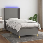 ΚΡΕΒΑΤΙ BOXSPRING ΜΕ ΣΤΡΩΜΑ & LED ΣΚ.ΓΚΡΙ 100X200 ΕΚ ΥΦΑΣΜΑΤΙΝΟ 3138694