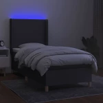 ΚΡΕΒΑΤΙ BOXSPRING ΜΕ ΣΤΡΩΜΑ & LED ΣΚ.ΓΚΡΙ 100X200 ΕΚ ΥΦΑΣΜΑΤΙΝΟ 3138694