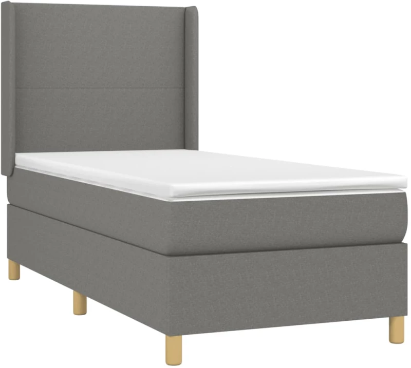 ΚΡΕΒΑΤΙ BOXSPRING ΜΕ ΣΤΡΩΜΑ & LED ΣΚ.ΓΚΡΙ 100X200 ΕΚ ΥΦΑΣΜΑΤΙΝΟ 3138694