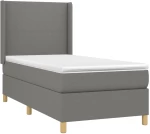 ΚΡΕΒΑΤΙ BOXSPRING ΜΕ ΣΤΡΩΜΑ & LED ΣΚ.ΓΚΡΙ 100X200 ΕΚ ΥΦΑΣΜΑΤΙΝΟ 3138694