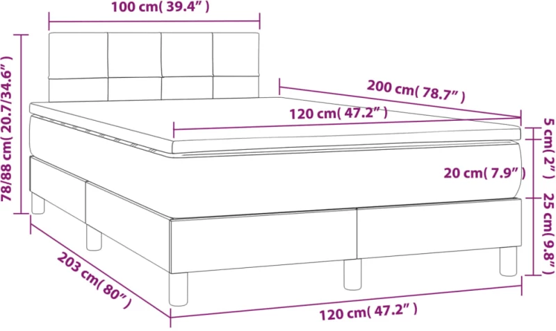 ΚΡΕΒΑΤΙ BOXSPRING ΜΕ ΣΤΡΩΜΑ ΣΚΟΥΡΟ ΓΚΡΙ 120X200 ΕΚ. ΒΕΛΟΥΔΙΝΟ 3141294