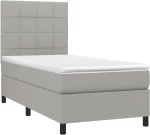ΚΡΕΒΑΤΙ BOXSPRING ΜΕ ΣΤΡΩΜΑ ΑΝΟΙΧΤΟ ΓΚΡΙ 90X200 ΕΚ. ΥΦΑΣΜΑΤΙΝΟ 3141745