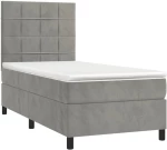 ΚΡΕΒΑΤΙ BOXSPRING ΜΕ ΣΤΡΩΜΑ ΑΝΟΙΧΤΟ ΓΚΡΙ 90X200 ΕΚ. ΒΕΛΟΥΔΙΝΟ 3143001