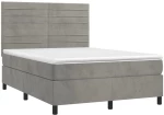 ΚΡΕΒΑΤΙ BOXSPRING ΜΕ ΣΤΡΩΜΑ ΑΝΟΙΧΤΟ ΓΚΡΙ 140X200 ΕΚ. ΒΕΛΟΥΔΙΝΟ 3143085