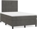 ΚΡΕΒΑΤΙ BOXSPRING ΜΕ ΣΤΡΩΜΑ ΣΚΟΥΡΟ ΓΚΡΙ 120X200 ΕΚ. ΒΕΛΟΥΔΙΝΟ 3143134