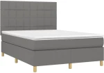 ΚΡΕΒΑΤΙ BOXSPRING ΜΕ ΣΤΡΩΜΑ & LED ΣΚ.ΓΚΡΙ 140X200 ΕΚ ΥΦΑΣΜΑΤΙΝΟ 3135438
