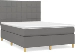 ΚΡΕΒΑΤΙ BOXSPRING ΜΕ ΣΤΡΩΜΑ ΣΚΟΥΡΟ ΓΚΡΙ 140X190 ΕΚ. ΥΦΑΣΜΑΤΙΝΟ 3142330