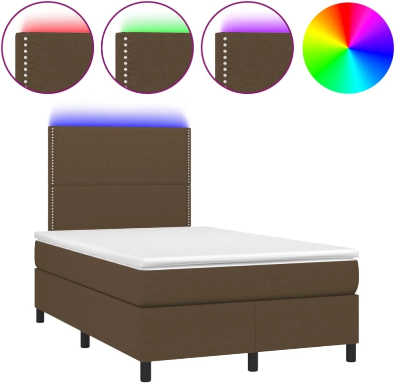 ΚΡΕΒΑΤΙ BOXSPRING ΜΕ ΣΤΡΩΜΑ & LED ΣΚ.ΚΑΦΕ 120X200 ΕΚ ΥΦΑΣΜΑΤΙΝΟ 3134784