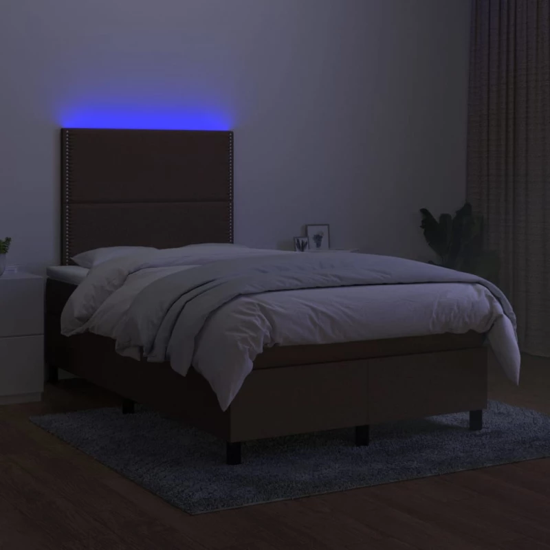 ΚΡΕΒΑΤΙ BOXSPRING ΜΕ ΣΤΡΩΜΑ & LED ΣΚ.ΚΑΦΕ 120X200 ΕΚ ΥΦΑΣΜΑΤΙΝΟ 3134784