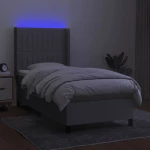 ΚΡΕΒΑΤΙ BOXSPRING ΜΕ ΣΤΡΩΜΑ & LED ΑΝ.ΓΚΡΙ 90X190 ΕΚ. ΥΦΑΣΜΑΤΙΝΟ 3138437
