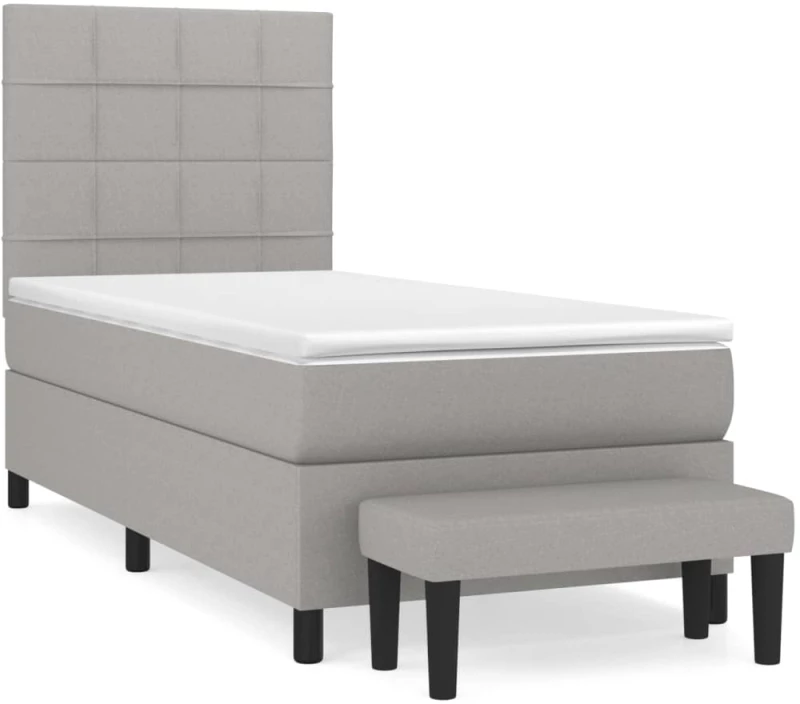 ΚΡΕΒΑΤΙ BOXSPRING ΜΕ ΣΤΡΩΜΑ ΑΝΟΙΧΤΟ ΓΚΡΙ 100X200 ΕΚ. ΥΦΑΣΜΑΤΙΝΟ 3136573