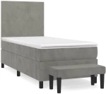 ΚΡΕΒΑΤΙ BOXSPRING ΜΕ ΣΤΡΩΜΑ ΑΝΟΙΧΤΟ ΓΚΡΙ 90X190 ΕΚ. ΒΕΛΟΥΔΙΝΟ 3137695