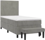 ΚΡΕΒΑΤΙ BOXSPRING ΜΕ ΣΤΡΩΜΑ ΑΝΟΙΧΤΟ ΓΚΡΙ 90X190 ΕΚ. ΒΕΛΟΥΔΙΝΟ 3137695