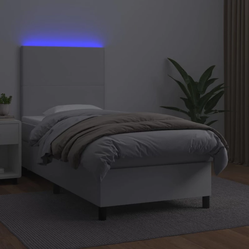 ΚΡΕΒΑΤΙ BOXSPRING ΜΕ ΣΤΡΩΜΑ & LED ΛΕΥΚΟ 80X200 ΕΚ. ΣΥΝΘ. ΔΕΡΜΑ 3135790