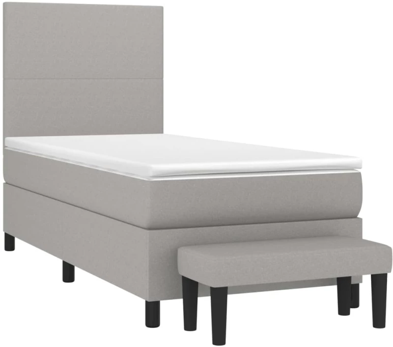 ΚΡΕΒΑΤΙ BOXSPRING ΜΕ ΣΤΡΩΜΑ ΑΝΟΙΧΤΟ ΓΚΡΙ 80X200 ΕΚ. ΥΦΑΣΜΑΤΙΝΟ 3136389