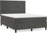ΚΡΕΒΑΤΙ BOXSPRING ΜΕ ΣΤΡΩΜΑ ΣΚΟΥΡΟ ΓΚΡΙ 140X200 ΕΚ. ΒΕΛΟΥΔΙΝΟ 3142906