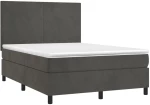 ΚΡΕΒΑΤΙ BOXSPRING ΜΕ ΣΤΡΩΜΑ ΣΚΟΥΡΟ ΓΚΡΙ 140X200 ΕΚ. ΒΕΛΟΥΔΙΝΟ 3142906
